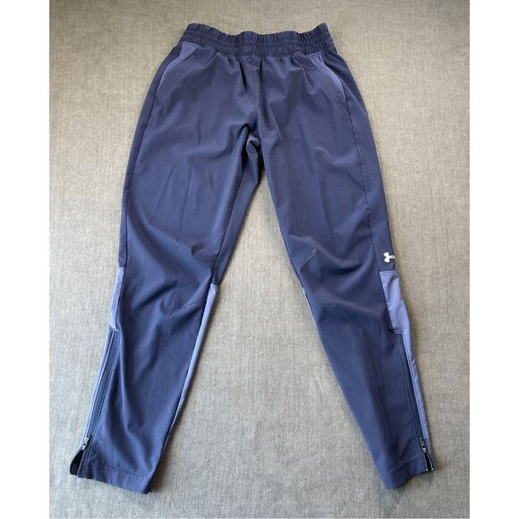 Under Armour Mens Warm Up Track Pants S Navy Blue Athletic Joggers Athleisure - Picture 1 of 10